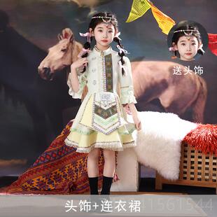 正品六一童节民族服装童装男儿女童台演出服苗舞族壮族服节日舞蹈