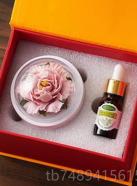 正品非手捏丹花摆件遗陶牡瓷香薰扩香器香氛公室办桌面家居饰品礼