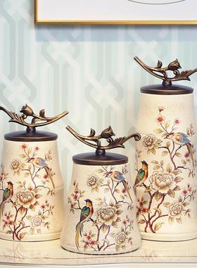 正品客厅玄关花罐摆件 欧美式式柜创意时尚家居软装饰品样鸟板房