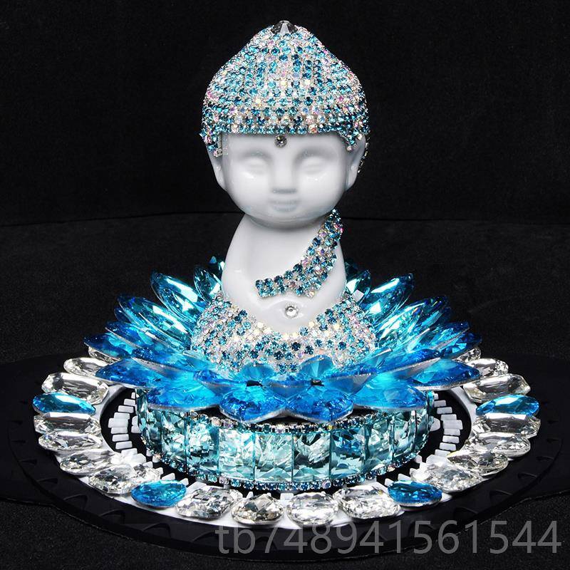 正品创香意汽车摆件中控台镶钻车内弥勒佛能太阳车载车上水装饰用