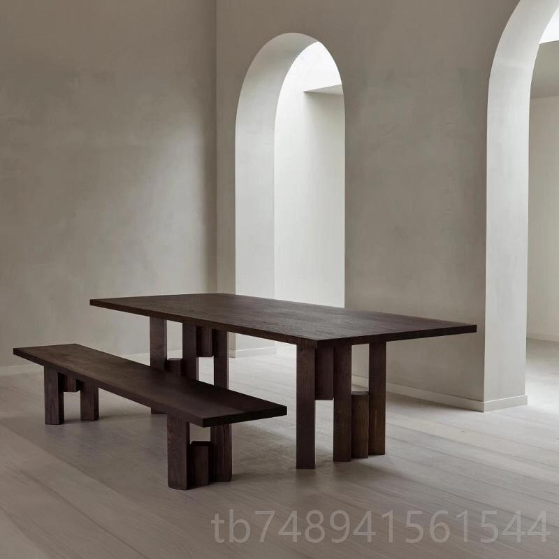 正品意实木会议桌长设条桌工作餐台阅览室办公桌椅极简洽谈桌计创