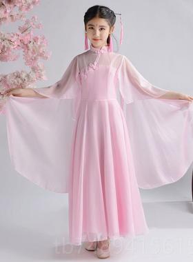 正品古古风女童汉服装超仙风中国仙女服飘逸古筝演儿童出服舞蹈服