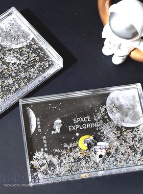 创意圣诞节生日礼物6寸太空宇航员流沙相框梦幻浪漫治愈系小摆件