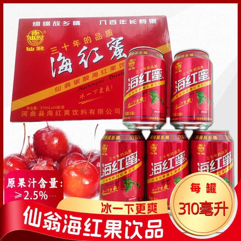 山西河曲特产仙翁海红蜜果汁型碳酸汽水饮料海红果汁310ml饮品