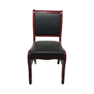 全实木会议椅四脚木椅榫卯结构会场皮椅培训办公椅棋牌室椅无扶手