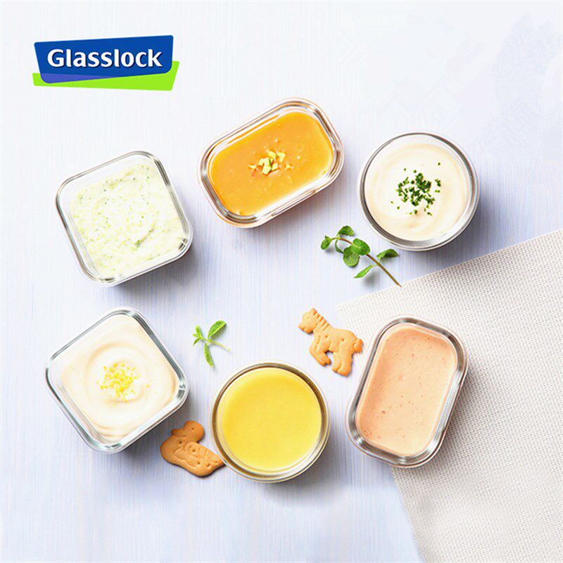 韩国glasslock婴儿玻璃冷冻盒宝宝防摔小号保鲜盒迷你儿童小饭盒