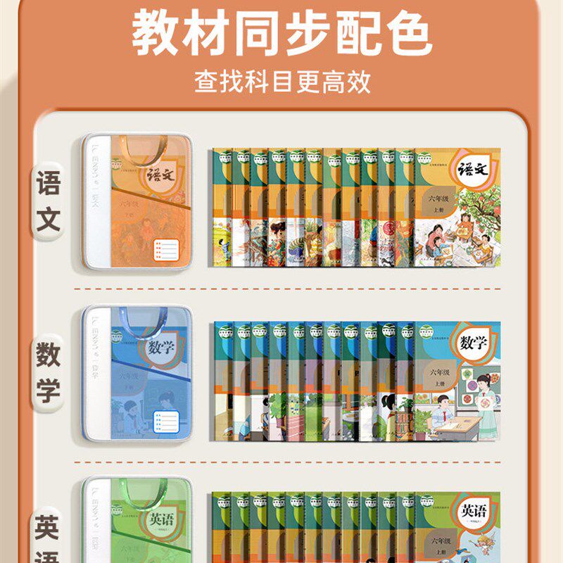 Enmi科目袋分类小学生科目科目l型立体网眼袋辅导公文袋l型书包开