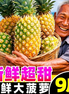 广东湛江菠萝9斤新鲜水果应当季现摘徐手撕金钻凤梨闻香水小菠萝