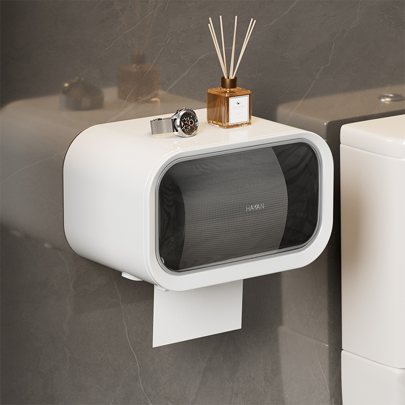 日本进口卫生间厕纸盒厕所纸巾盒壁挂式卫生纸置物架抽纸放置卷纸