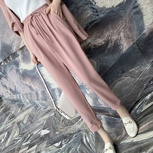 小西裝 外套兩件套女休閑chic西服顯瘦九分褲 大碼 套裝 胖mm薄款 夏裝
