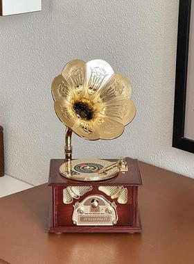复古留声机音乐盒八音盒送女朋友生日新年520礼物卧室桌面摆件