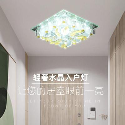 方形水晶过道走廊灯轻奢风现代简约大气入户玄关阳台入户小鱼明装