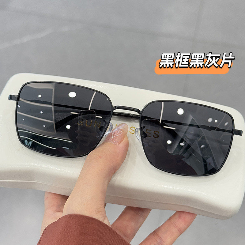 方形墨镜男款防晒高端眼镜潮司机图片