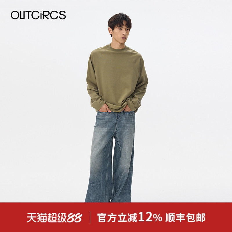 OUTCiRCS插肩长袖LOGOT恤 年 长袖男女同款T恤