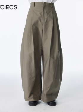 OUTCiRCS压褶立体感阔腿裤 2025秋冬新款简约百搭垂坠休闲裤