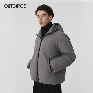 简约保暖舒适连帽外套 OUTCiRCS机能风长袖 羽绒服冬季 新款 男士