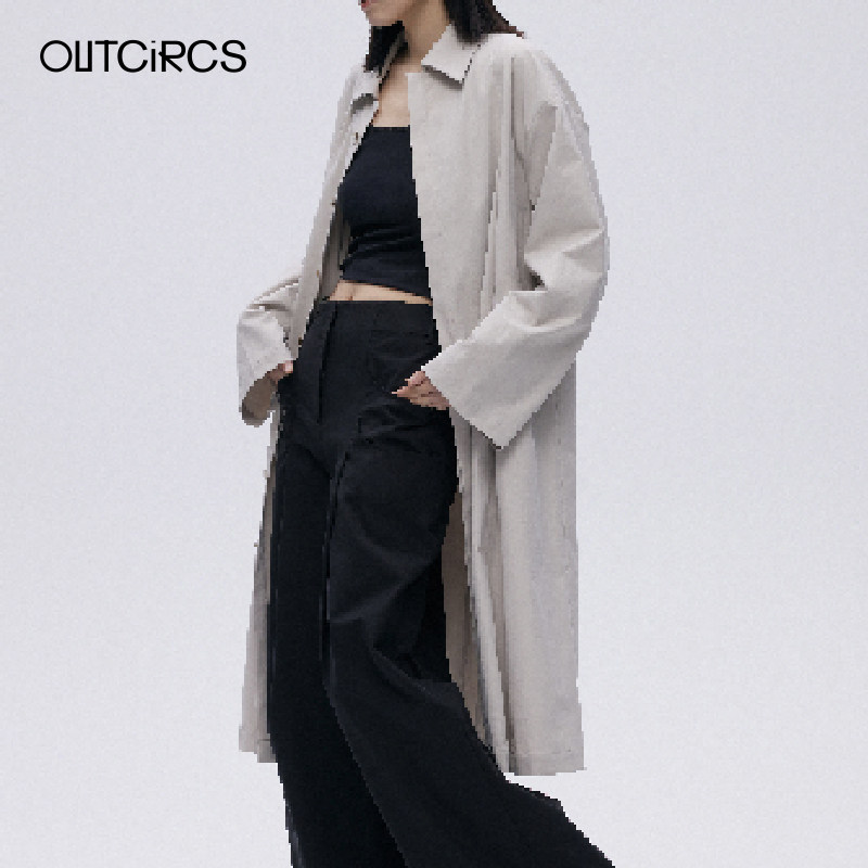 OUTCiRCS折页风衣春季新款男女同款长款休闲外套 wind jacket