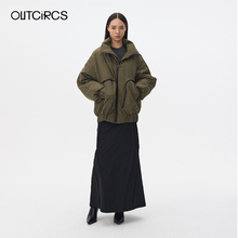 OUTCiRCS立体口袋羽绒服女款冬季外套设计感小众男款工装羽绒服