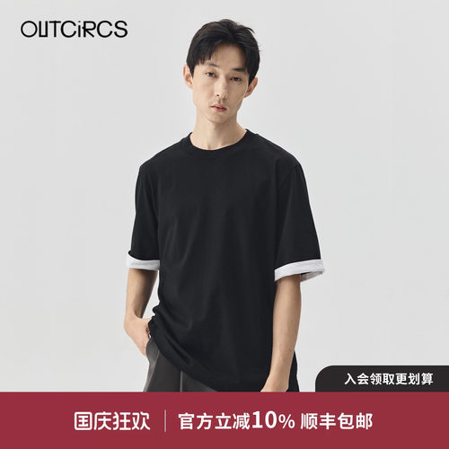 OUTCiRCS撞色后背LOGOT恤