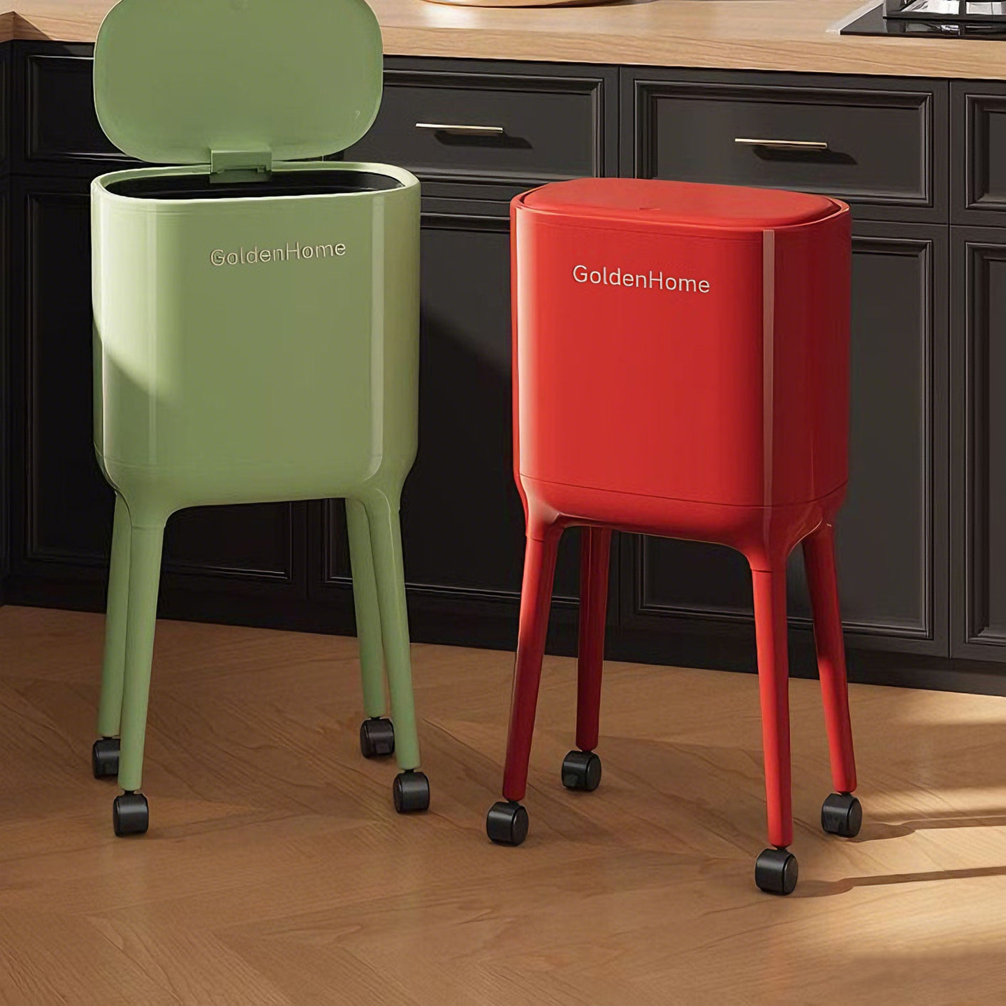 金牌免弯腰高脚垃圾桶