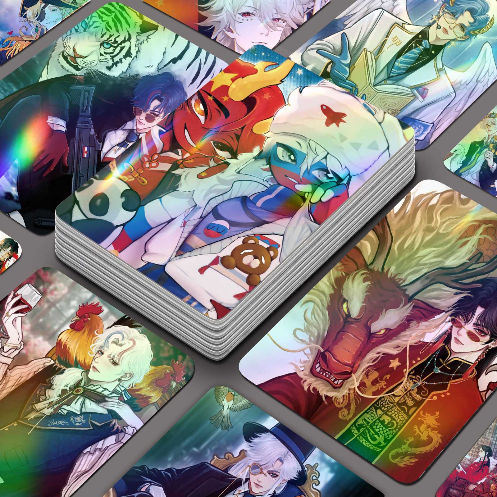 CH五常镭射小卡55张美俄瓷英法countryhuman国拟系列动漫周边小卡