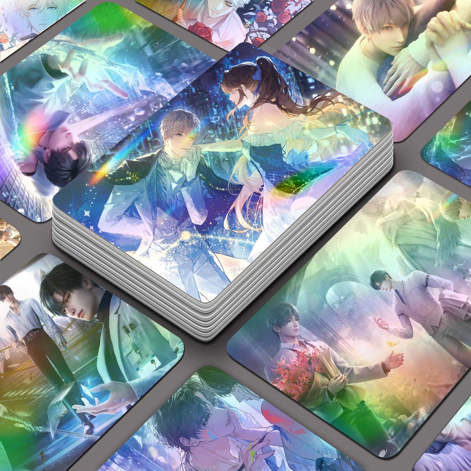 恋与深空小卡56张祁煜黎深沈星回周边三寸高清盒装拍立得卡膜卡册