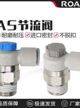 气动可调接头AS1201F-M5-04A节流阀气缸AS2201F调速02-06SA速度控