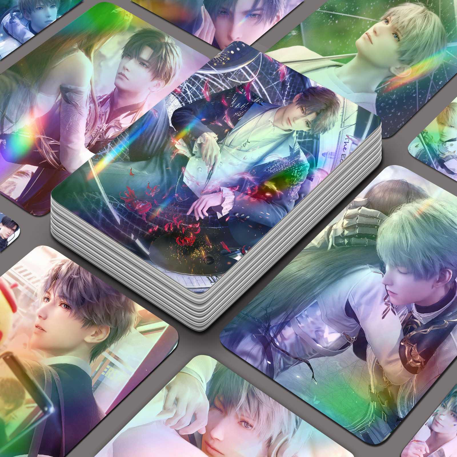 恋与深空镭射小卡55张祁煜黎深沈星回动漫周边三寸拍立得照LOMO卡