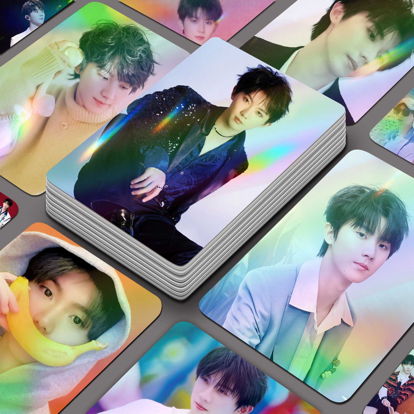 马嘉祺镭射小卡55张自制高颜值高清精美图片圆角不重复双面LOMO卡