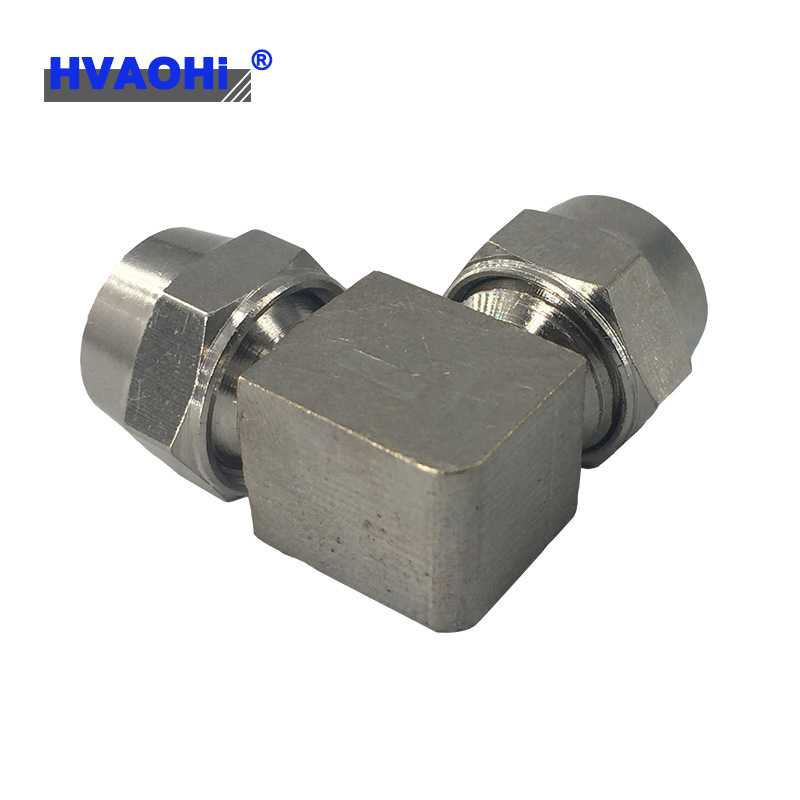 KLV铜镀镍高压锁母 快拧PV气管弯头4 6 8 10 12 14 16mm直角双头