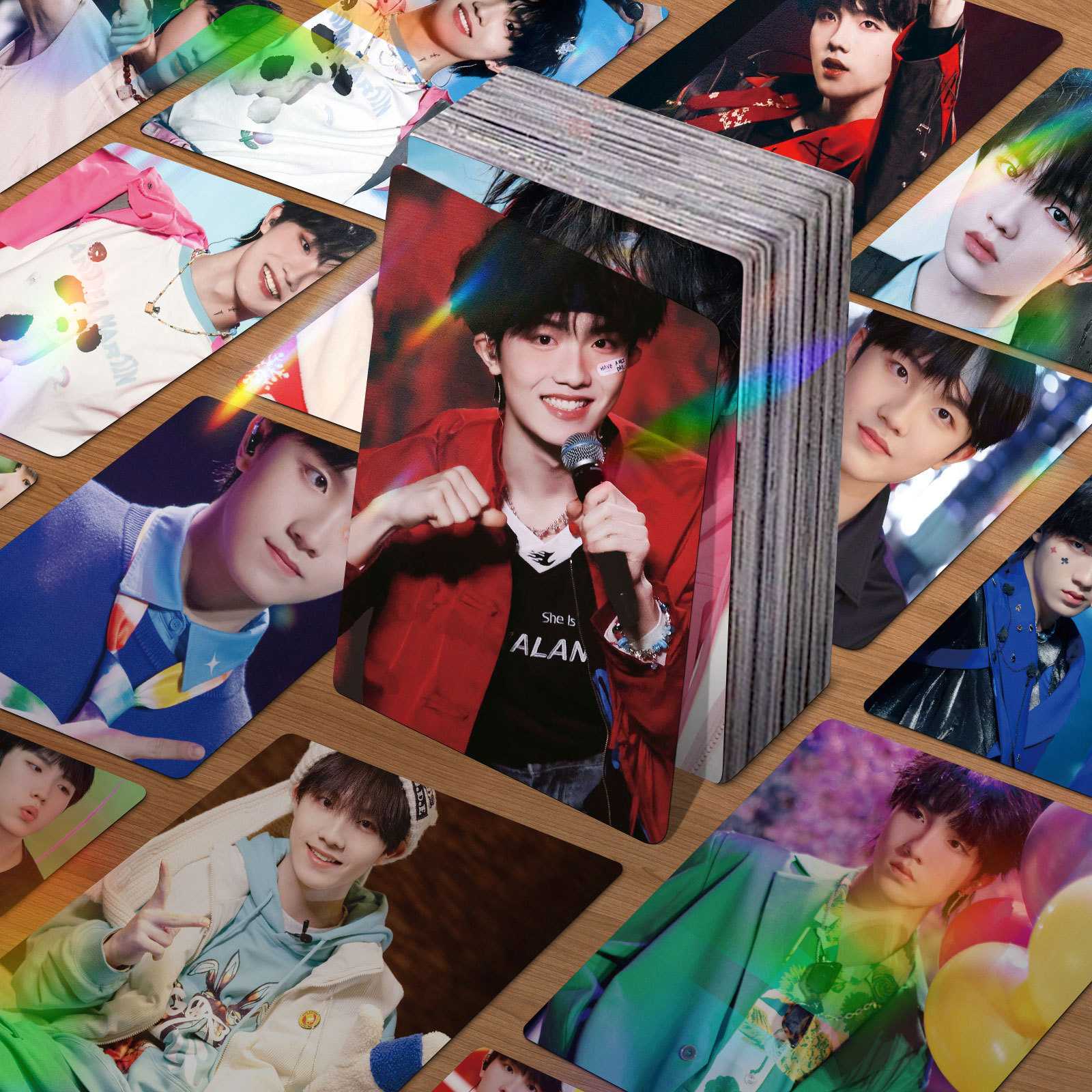 苏新皓镭射小卡55张TF家族三代个人周边三寸精美LOMO照片珍藏小卡