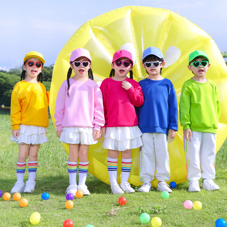 元旦儿童多巴胺演出服幼儿园小学生糖果色啦啦队表演服运动会服装