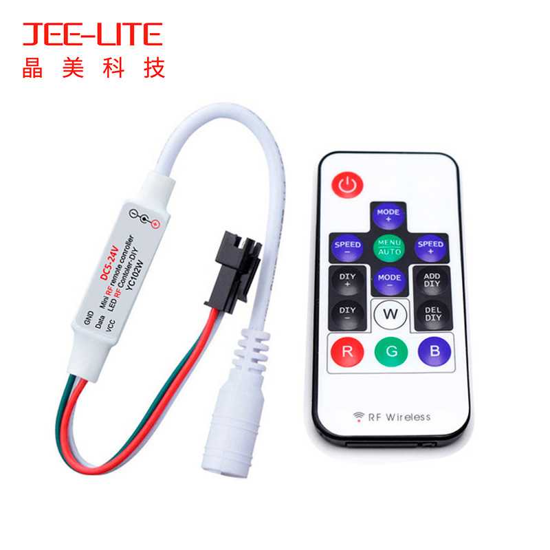 厂家RF14键迷你幻彩灯带控制器RGB幻彩控制器2811灯带控制器