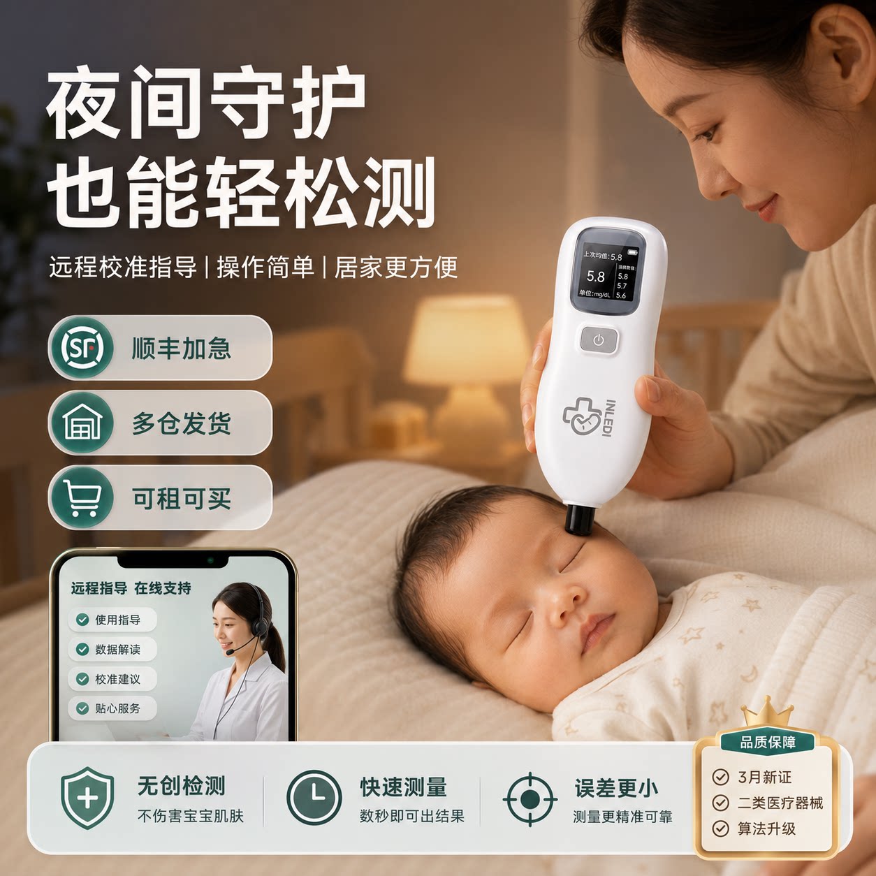 婴儿额温枪温度计宝宝高精准测温仪家用儿童电子体温计