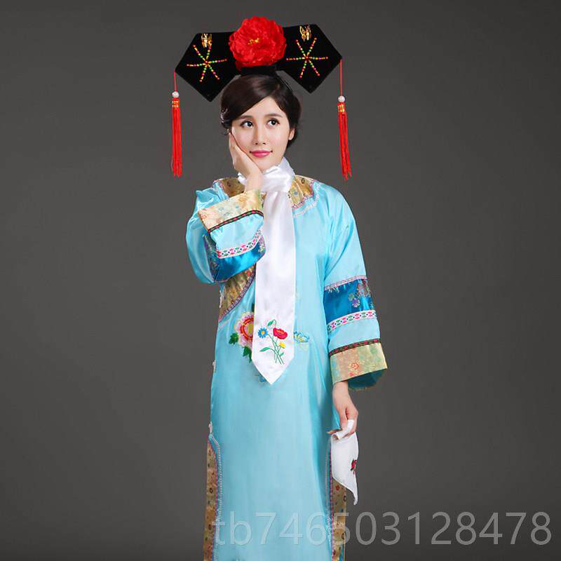 高档清还族格格古装服饰演出服贵妃宫廷满旗装珠写真格格服装朝古