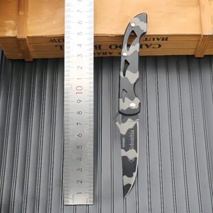 高硬度440C不锈钢户外折叠刀迷彩小刀RM同款AC5957无锁折刀锋利