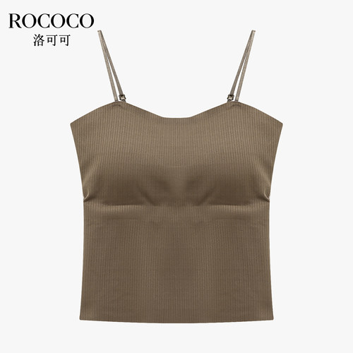 ROCOCO/洛可可2026夏季新款纯色简约吊带女细肩带百搭背心