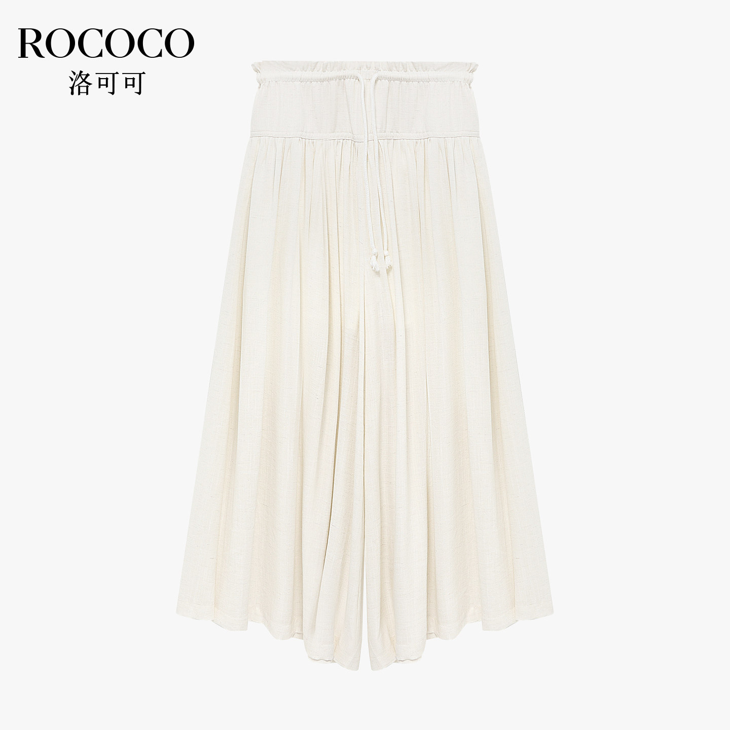 ROCOCO/洛可可宽松藏肉休闲裙裤女夏季新款高腰抽绳设计感阔腿裤