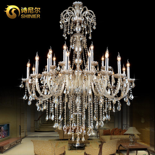 批发欧式水晶吊灯复古客厅灯奢华餐厅灯复式楼别墅酒店会所楼梯灯