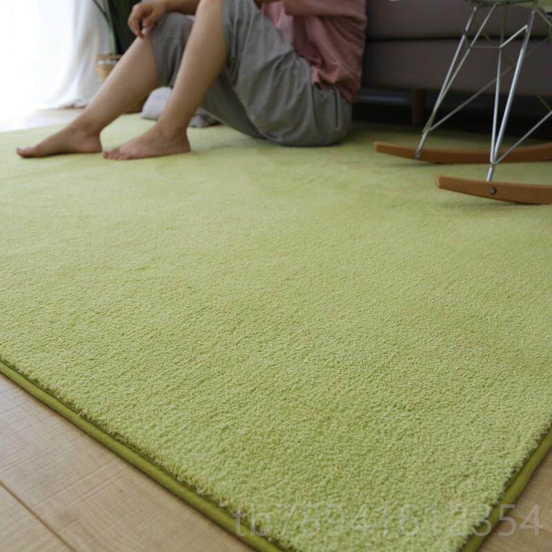 高档简约北地毯卧室客厅欧水床边加厚地垫满铺色针织棉地毯防滑可