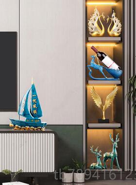 高档家里高端装大气上档次摆件酒家居厅柜饰品轻奢客高档电视柜子