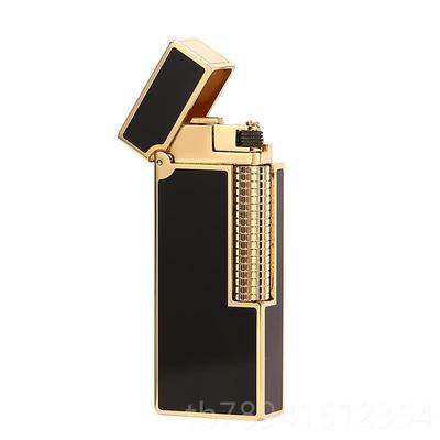 高档Mad档uro窄款铜充气绅打火机高士纤巧纯钢轮侧滑砂轮气体火机