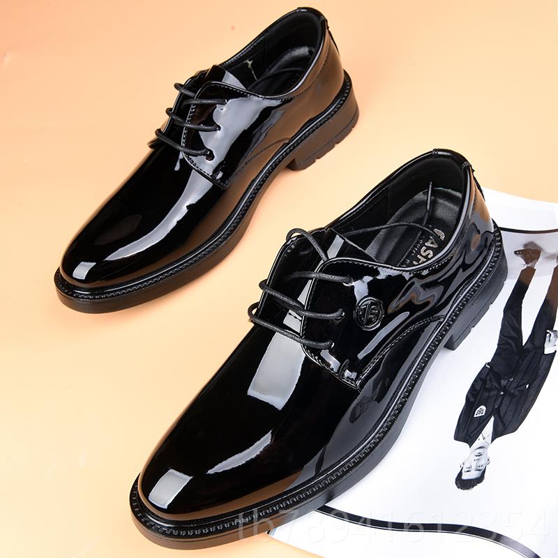 高档春季男士皮男韩版商务尖头亮皮鞋英鞋伦闲男鞋新郎休结婚鞋子
