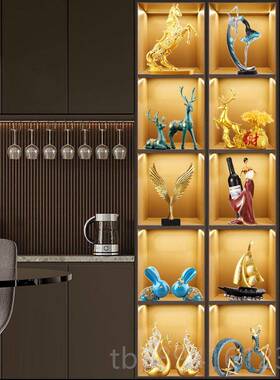 高档家居客厅视电柜酒柜装饰品套装摆件轻奢高档办公工室迁新乔居