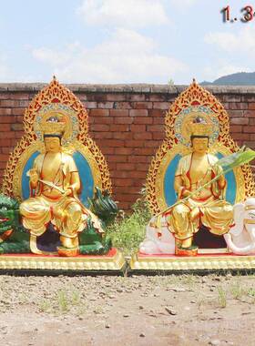 高档1文殊普贤树脂佛像68m.3米.6米2c.61米寺庙供奉华严三圣菩萨