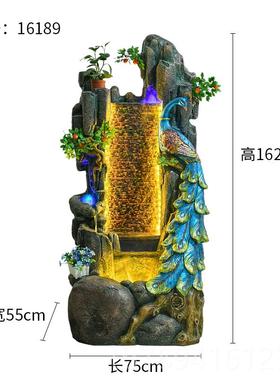 高档八来财假山流摆水喷泉客厅循环水财招风水轮办公室落地装方饰