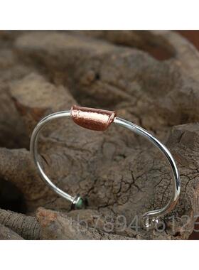 高档牛钝N日石本世匠人手镯19纪流浪W者币摩根银币松手镯 925纯银