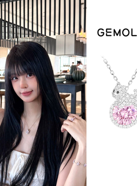 GEMOLA/格莫拉 叛逆千金风 粉色查理斯猫咪项链