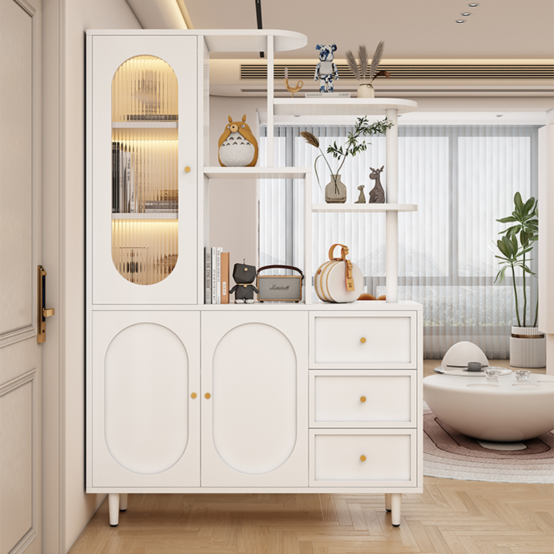 九成雅乐法式奶油风实木玄关柜