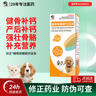 修正硼葡萄糖酸钙溶液宠物狗狗猫咪补钙健骨小幼犬液体钙强壮骨骼